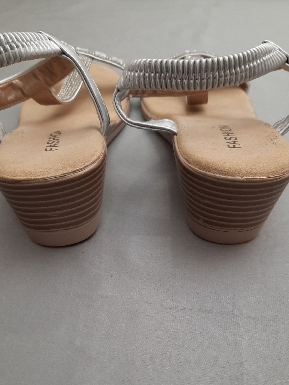 Silver Embellished Women's Sandals by Fashion - Size 38 - Picture 7 of 11